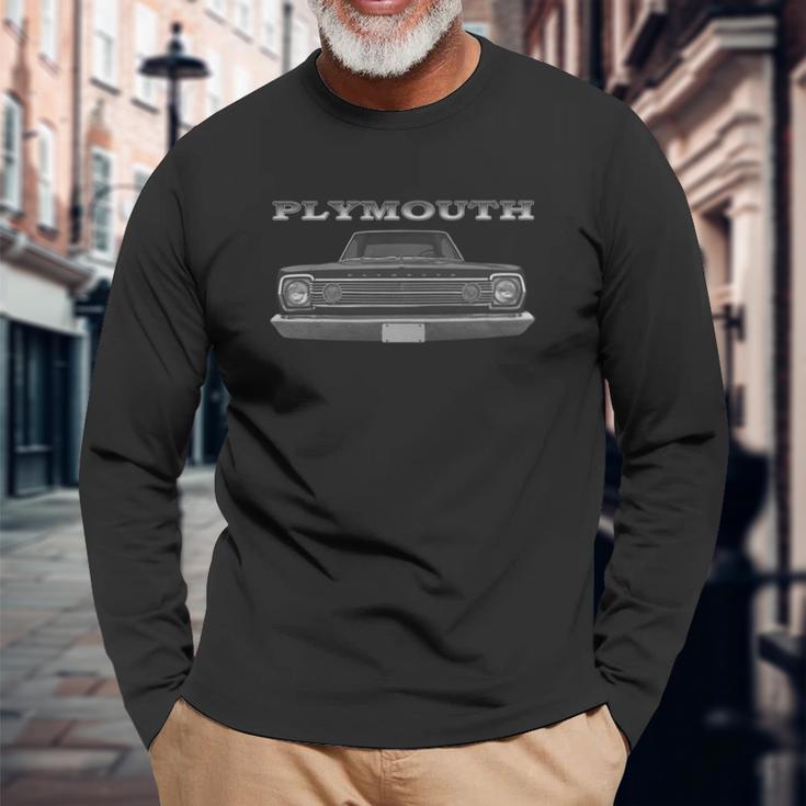 1966 Plymouth Belvedere Ii Front Black Unisex Long Sleeve Gifts for Old Men