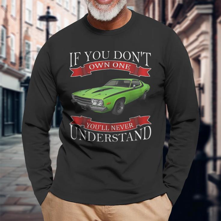 1973 Plymouth Road Runner Back Side Unisex Long Sleeve Gifts for Old Men