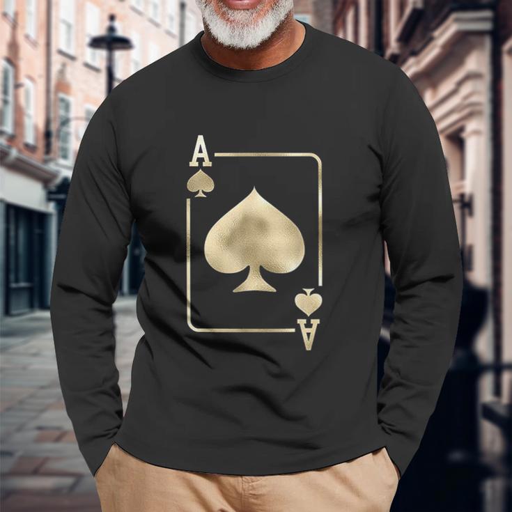 Ace Of Spades Playing Card Halloween Glam Costume Unisex Long Sleeve Gifts for Old Men