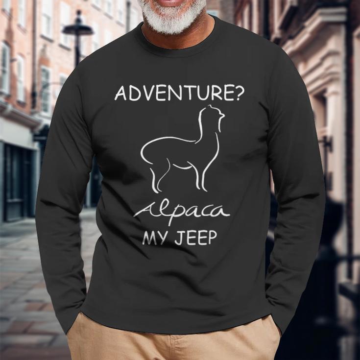 Adventure Alpaca My Jeep Road Trip Adventures Unisex Long Sleeve Gifts for Old Men