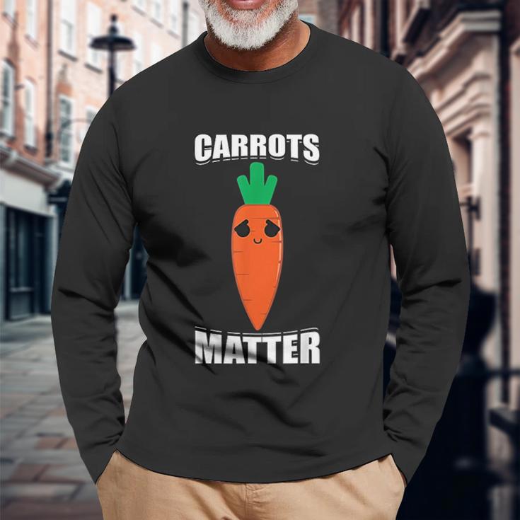 Carrots Matter Funny Cute Emoji Vegetable Vegan Food Gift Unisex Long Sleeve Gifts for Old Men