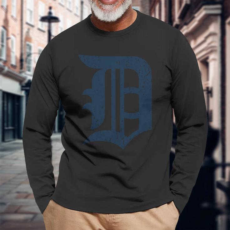 Detroit Baseball D | Vintage Michigan Bengal Tiger Retro Pullover Hoodie Unisex Long Sleeve Gifts for Old Men