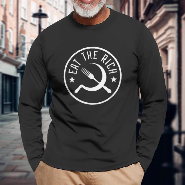 Eat The Rich Anti Consumption Satire Statement Unisex Long Sleeve Gifts for Old Men