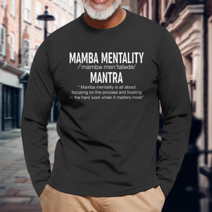 Funny Mamba Mentality Motivational Definition Gift Unisex Long Sleeve Gifts for Old Men