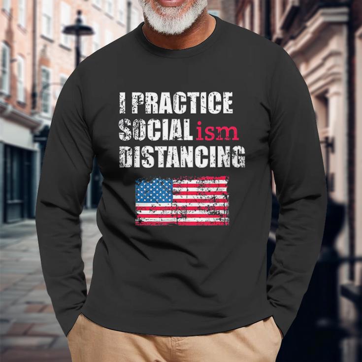 Funny Political Social Distancing Socialist Unisex Long Sleeve Gifts for Old Men