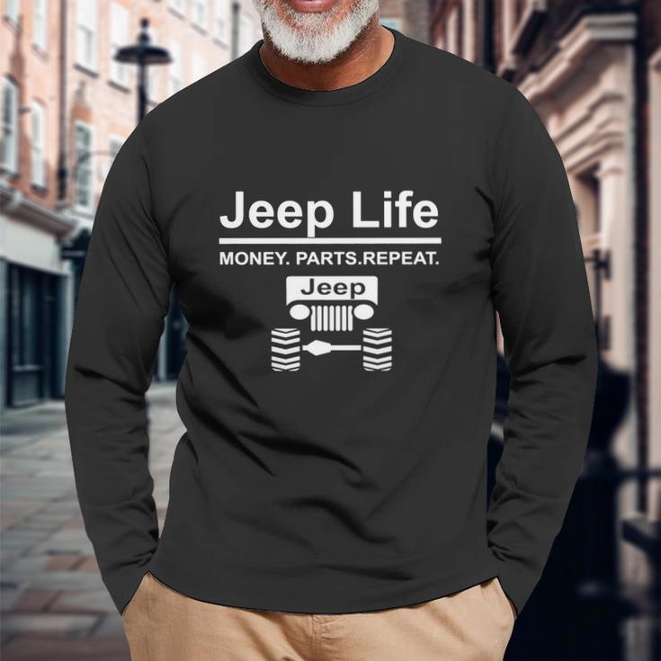 Jeep Life Money Parts Repeat Unisex Long Sleeve Gifts for Old Men