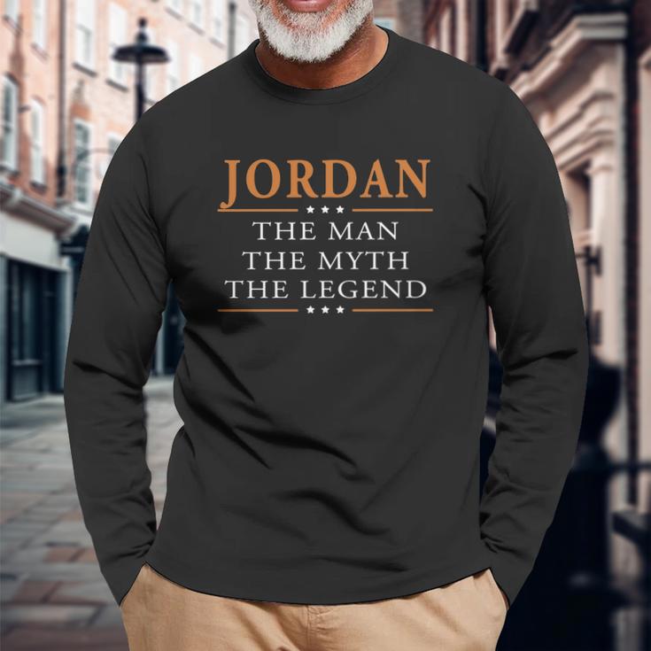 Jordan The Man The Myth The Legend Jordan Shirts Jordan The Man The Myth The Legend My Name Is Jordan Tshirts Jordan T-Shirts Jordan Hoodie For Jordan Unisex Long Sleeve Gifts for Old Men