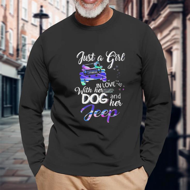 Just A Girl In Love With Her Dog And Her Heart For Jeep Unisex Long Sleeve Gifts for Old Men