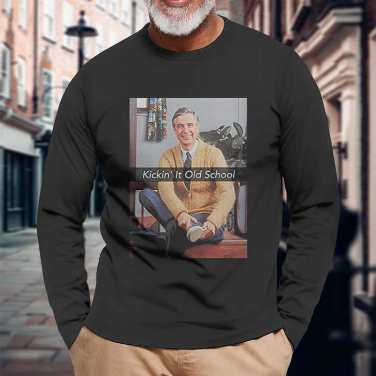 Mister Rogers Kickin It Old School Official Fitted T-Shirt Unisex Long Sleeve Gifts for Old Men