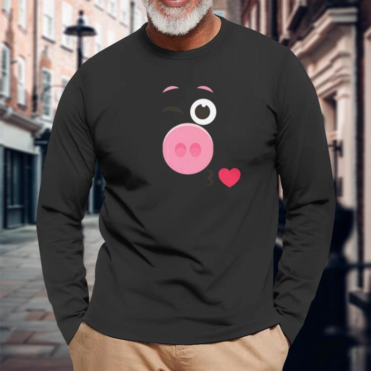 Pink Pig Emoji Family Matching Costume New Year 2022 Unisex Long Sleeve Gifts for Old Men