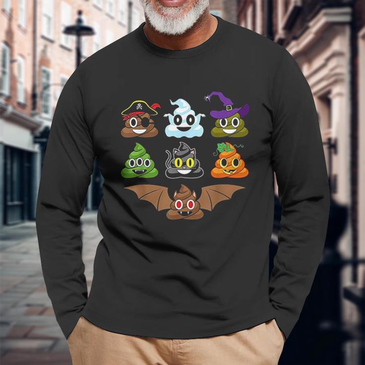 Poops Emojis Halloween Unisex Long Sleeve Gifts for Old Men