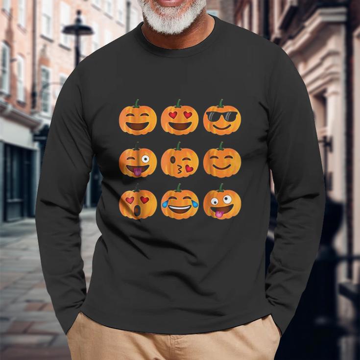 Pumpkin Emoji Pumpkin Emoji Halloween Costume Unisex Long Sleeve Gifts for Old Men