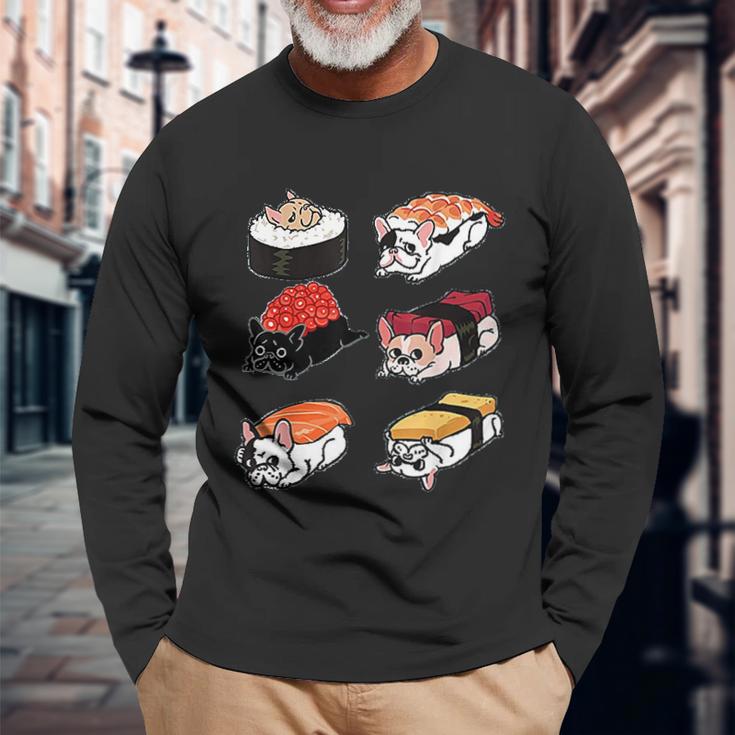 Sushi French Bulldog Funny By Huebucket Unisex Long Sleeve Gifts for Old Men