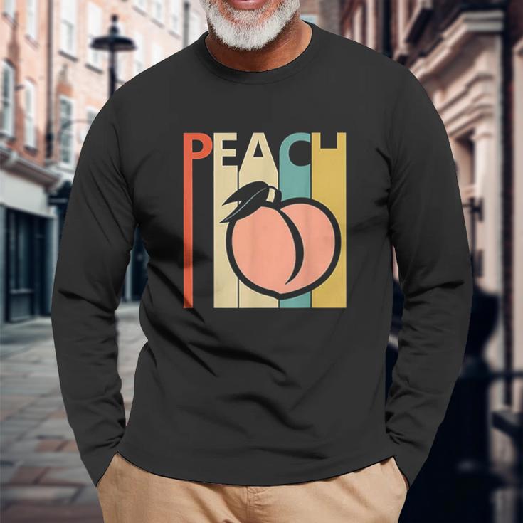 Vintage Peach Peach Fruit Emoji Gift Unisex Long Sleeve Gifts for Old Men