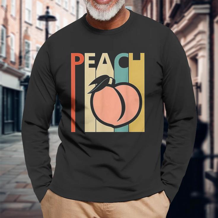 Vintage Peach Fruit Emoji Unisex Long Sleeve Gifts for Old Men