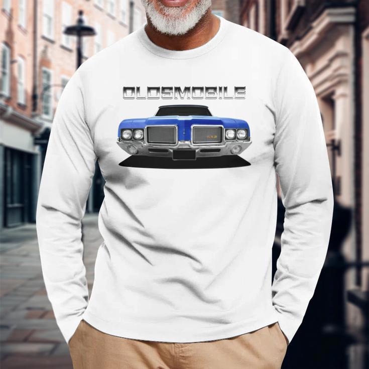 1972 Oldsmobile 442 Front Blue Ii Unisex Long Sleeve Gifts for Old Men