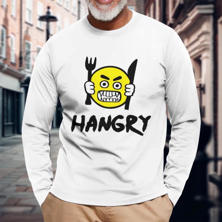 Hangry Emoji Unisex Long Sleeve Gifts for Old Men