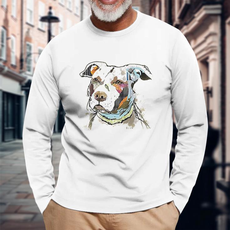 The Mountain Pet Pitbull Cotton Paper Pitbull Unisex Long Sleeve Gifts for Old Men