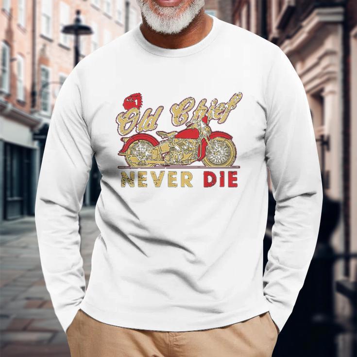 Vintage Motorcycle Native Chief Motorcycle Bikers Gift Unisex Long Sleeve Gifts for Old Men