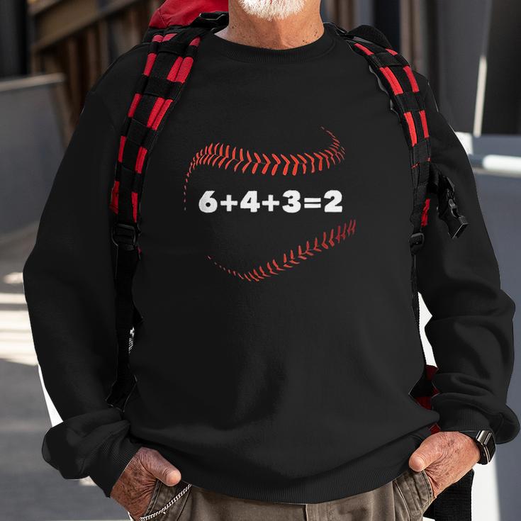 6 4 3 2 Double Play Baseball Player Gift Baseball Saying Sweatshirt Gifts for Old Men