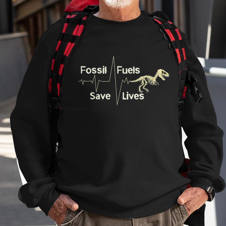 Anti Climate Change Fossil Fuels Save Lives Sweatshirt Gifts for Old Men