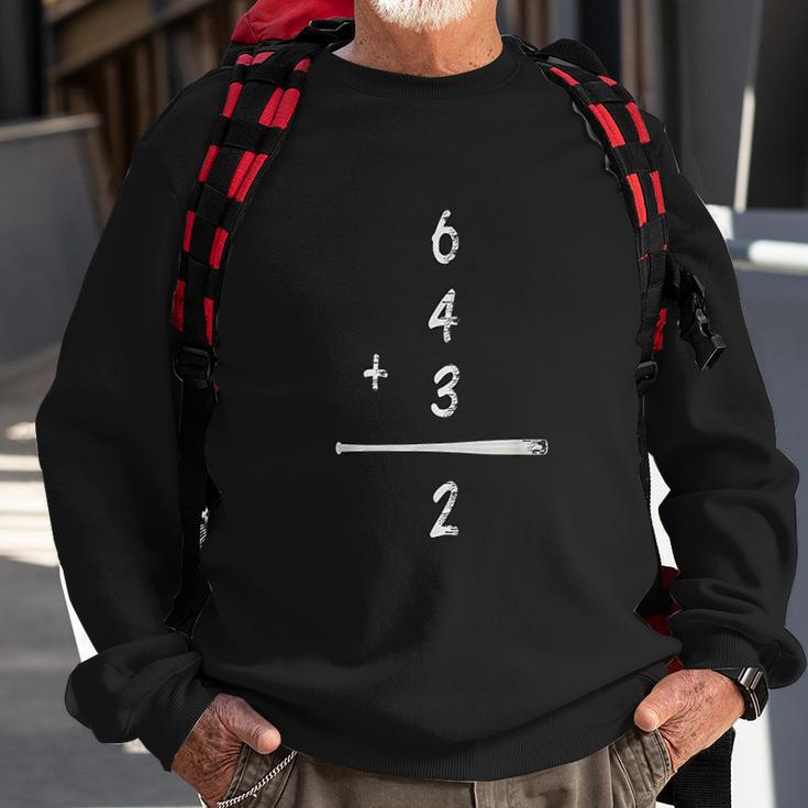 Baseball Math 6 4 3 2 Double Play Cute Softball Game Sweatshirt Gifts for Old Men