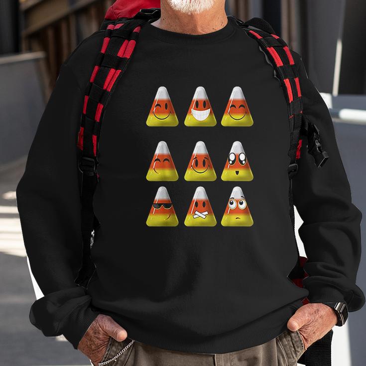 Candy Corn Emojis Halloween Cool Funny Emoticons Gift Sweatshirt Gifts for Old Men