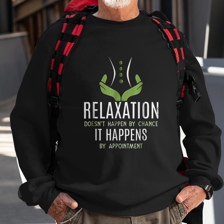 Funny Massage Therapist Relaxation Happens Sweatshirt Gifts for Old Men