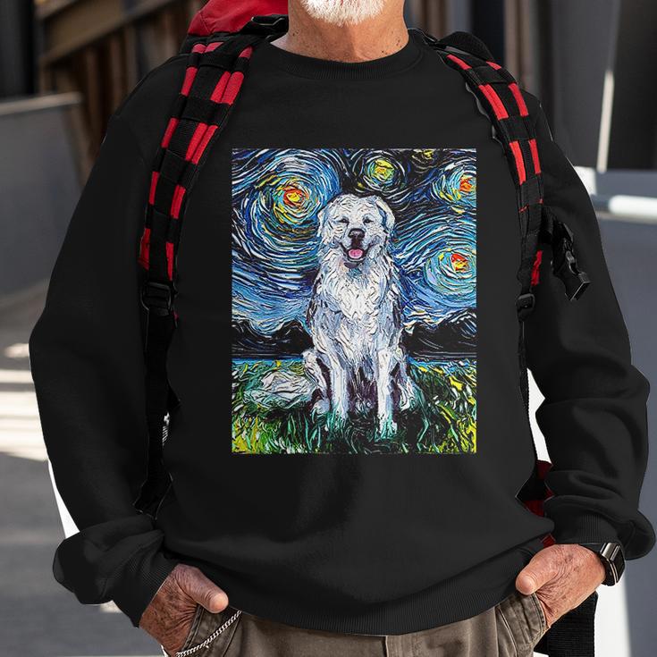 Great Pyrenees Full Version Starry Night Dog Art Sweatshirt Gifts for Old Men