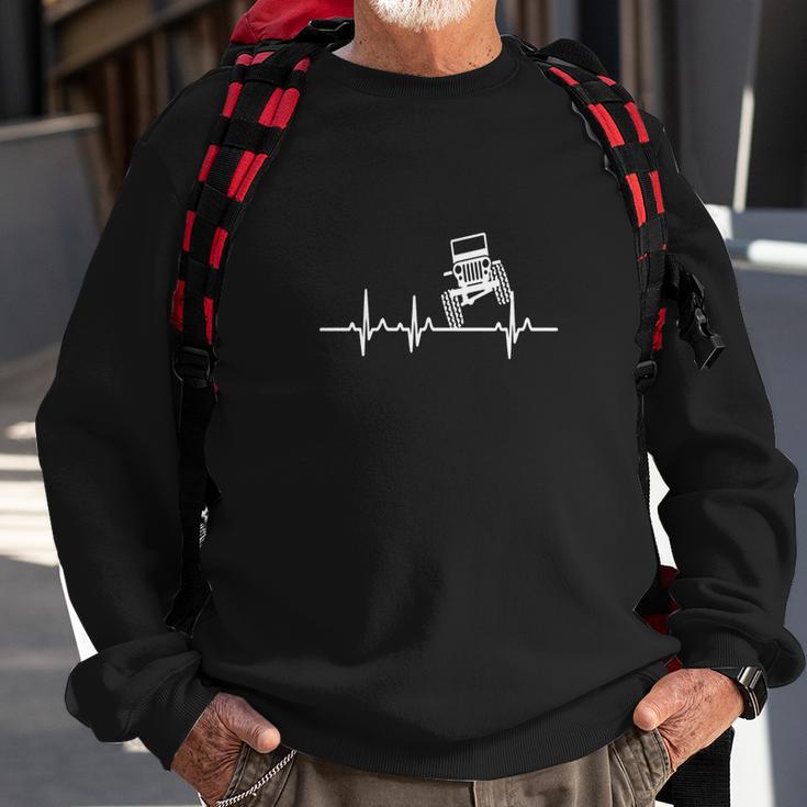 Jeep Driver - The Jeep Is In My Heartbeat - Mens T-Shirt Sweatshirt Gifts for Old Men