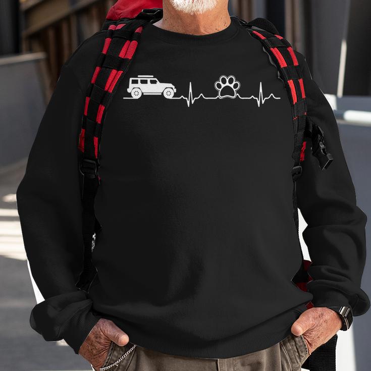 Jeeps And Paw Heartbeat For Jeepsdog And Cat Lovers Sweatshirt Gifts for Old Men