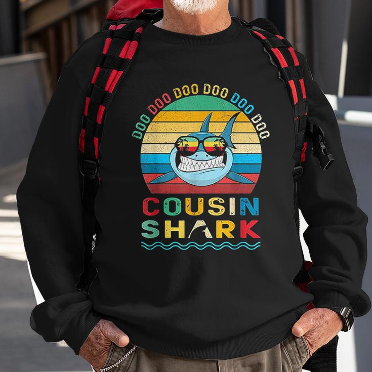 Retro Vintage Cousin Shark Doo Doo Doo Sweatshirt Gifts for Old Men