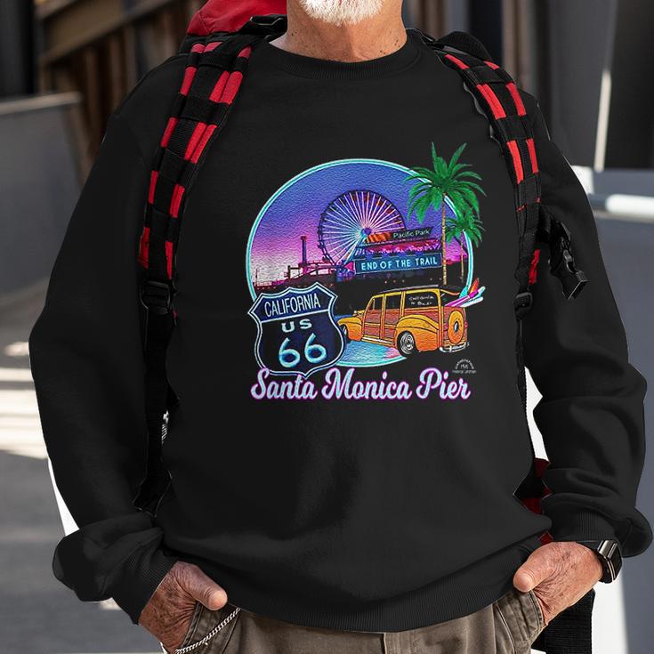 Santa Monica Pier Us Route 66 End Pacific Ocean Souvenir Sweatshirt Gifts for Old Men