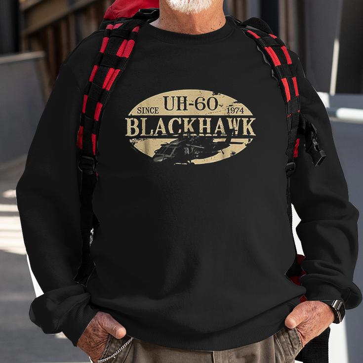 Uh60 Blackhawk Helicopter Vintage Design Sweatshirt Gifts for Old Men