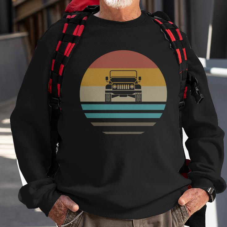 Vintage Jeeps Retro 70S Distressed Off Road Sweatshirt Gifts for Old Men