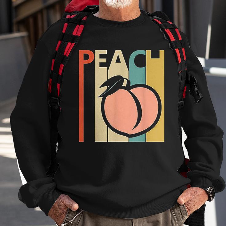 Vintage Peach Fruit Emoji Sweatshirt Gifts for Old Men