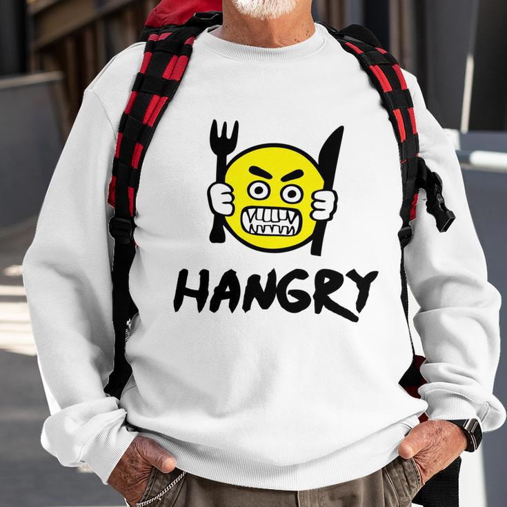 Hangry Emoji Sweatshirt Gifts for Old Men