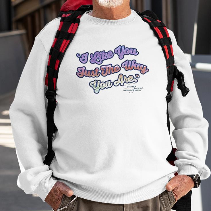 Mister Rogers Just They Way You Are Sheer Fitted Sweatshirt Gifts for Old Men