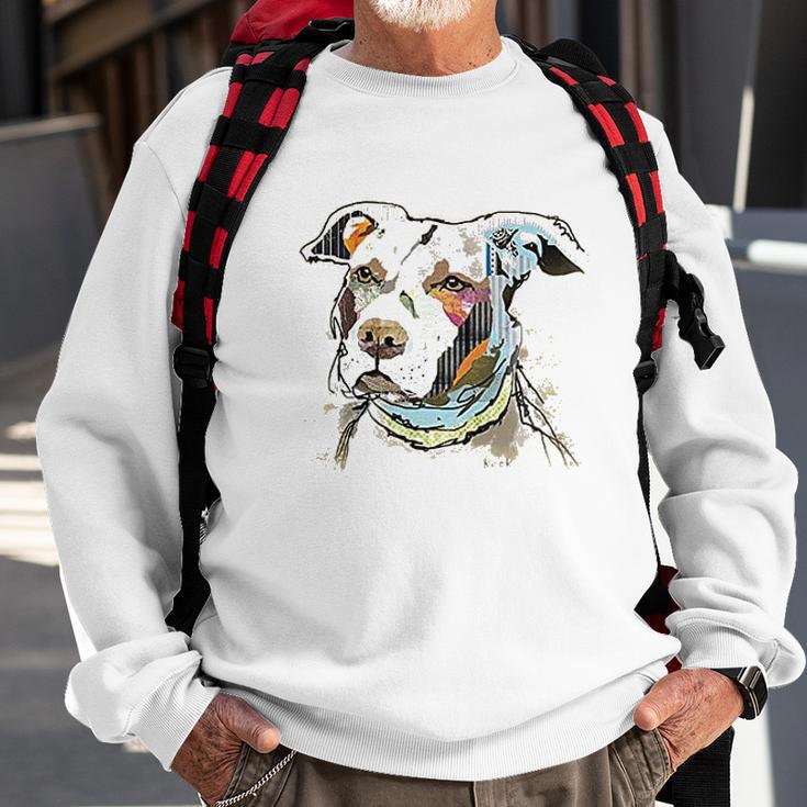 The Mountain Pet Pitbull Cotton Paper Pitbull Sweatshirt Gifts for Old Men