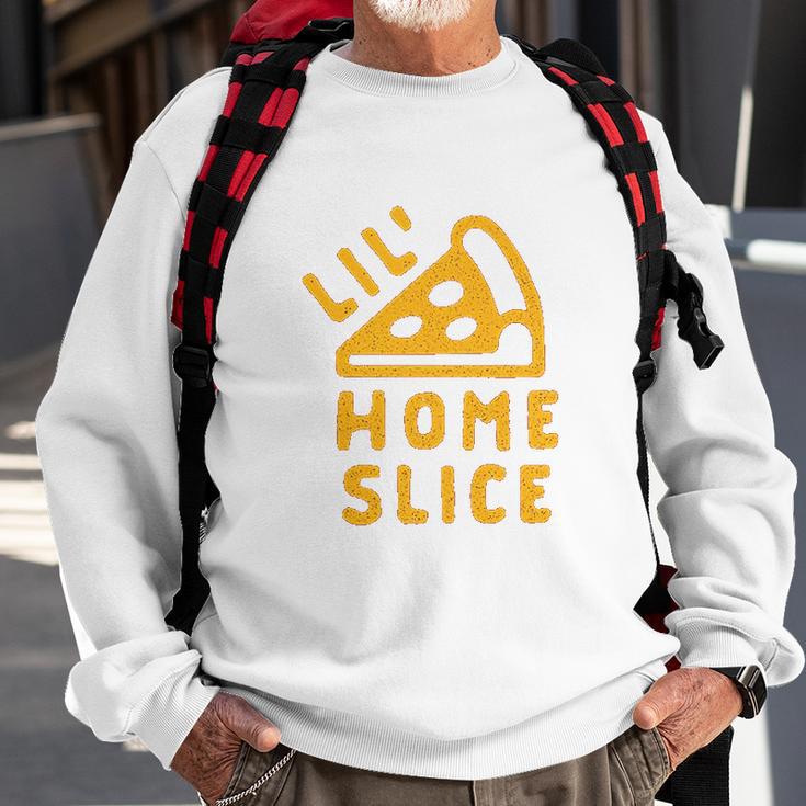 Toddler Lil Home Slice Funny Pizza Pie Younger Sibling Family Sweatshirt Gifts for Old Men