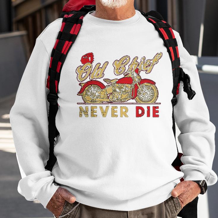 Vintage Motorcycle Native Chief Motorcycle Bikers Gift Sweatshirt Gifts for Old Men