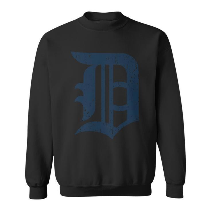 Detroit Baseball D | Vintage Michigan Bengal Tiger Retro Pullover Hoodie Sweatshirt