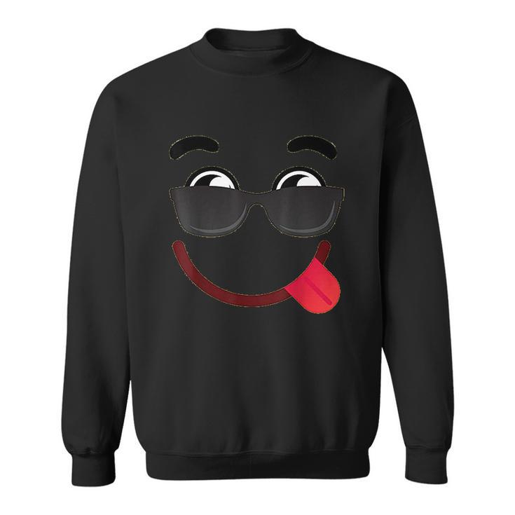 Halloween Emojis Costume Emoticon Smile Sunglasses Sweatshirt