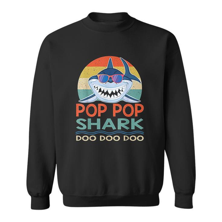 Pop Pop Shark Doo Doo Doo Vintage Matching Family Sweatshirt