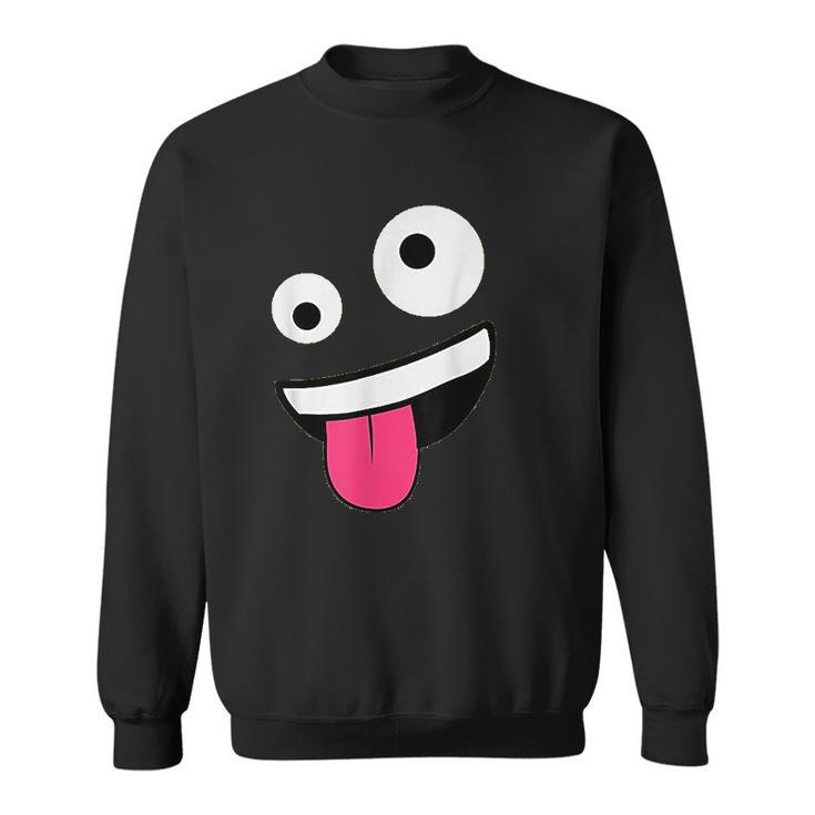 Wild Silly Crazy Eyes Zany Face Emojis Halloween Costume Sweatshirt