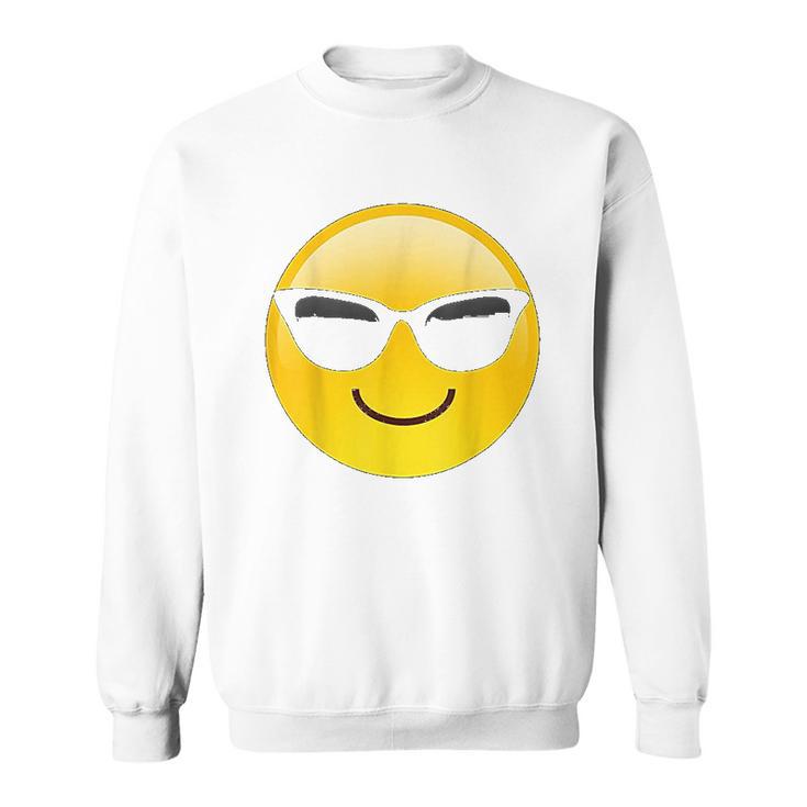 Emoji Cool Shades Smiley Face Sunglasses Confident Awesome Sweatshirt