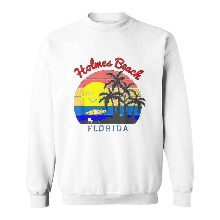 Holmes Beach Florida Vintage Retro Beach Sunset Gift Sweatshirt