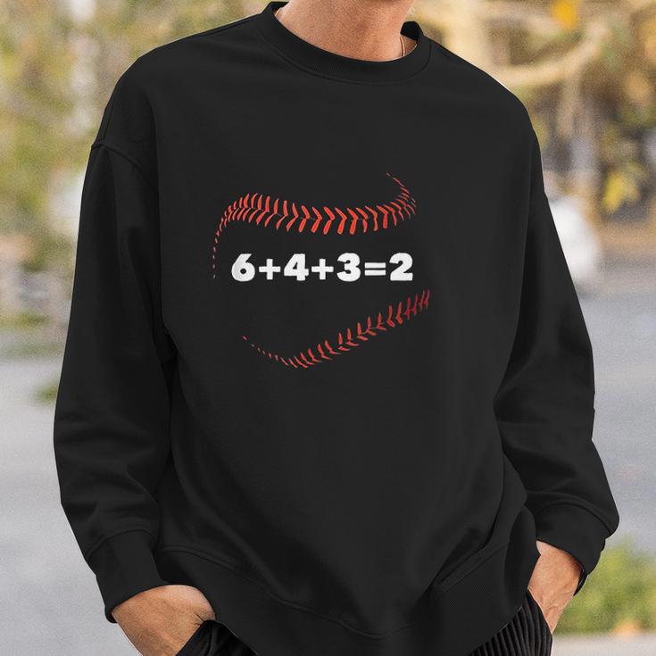 6 4 3 2 Double Play Baseball Player Gift Baseball Saying Sweatshirt Gifts for Him