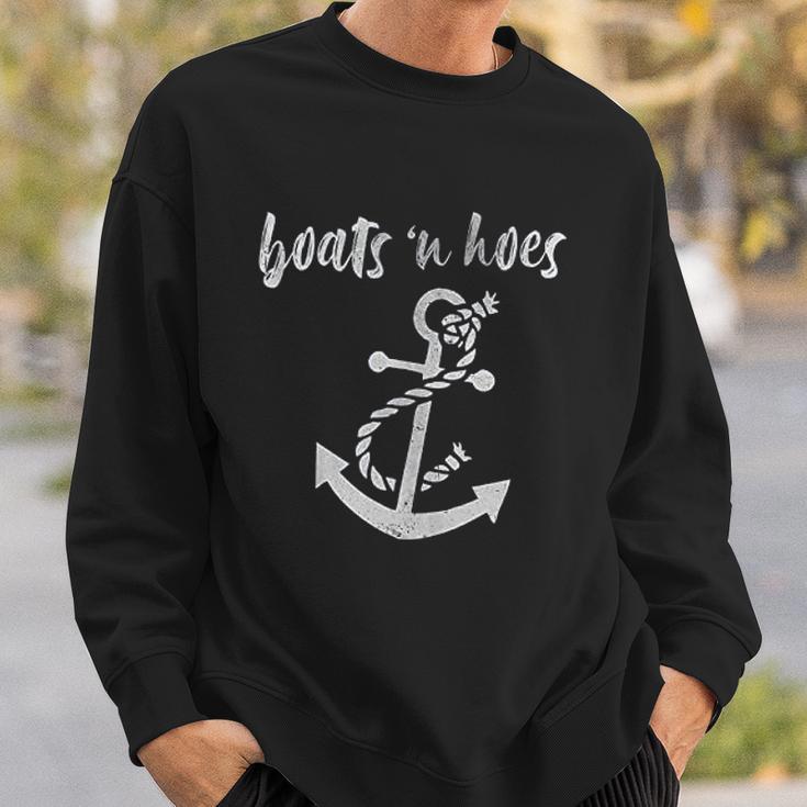 Boats N Hoes Funny Nautical Comedy Lake Ocean Sweatshirt Gifts for Him