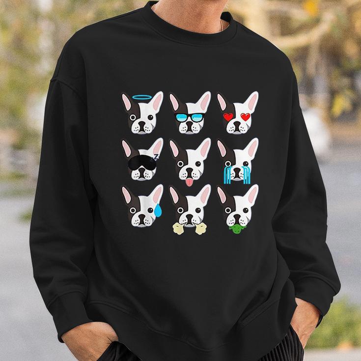 Emoji Boston Terrier Dog Faces Sweatshirt Gifts for Him